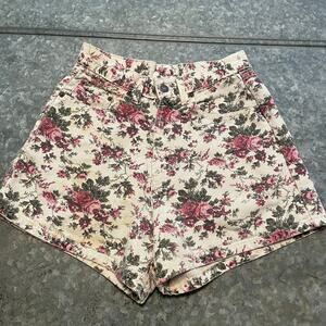 Vintage Merona Floral High Waist Shorts Womens 5/6 USA Cottagecore Mom 80s 90s